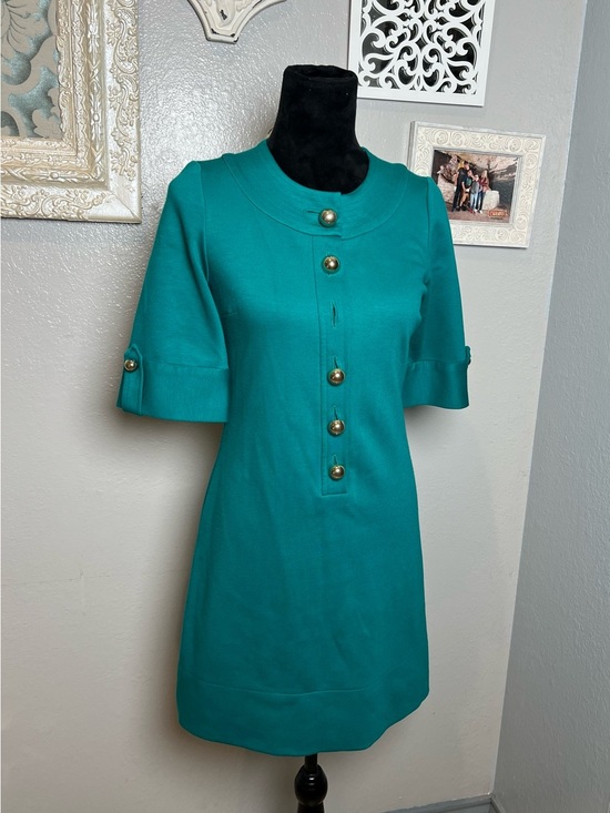 Shoshanna Dresses & Skirts - Teal Short Sleeve Button Front Shift Dress